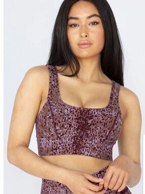 MICHI Basal Printed Sports Bra Animal.print Size XS